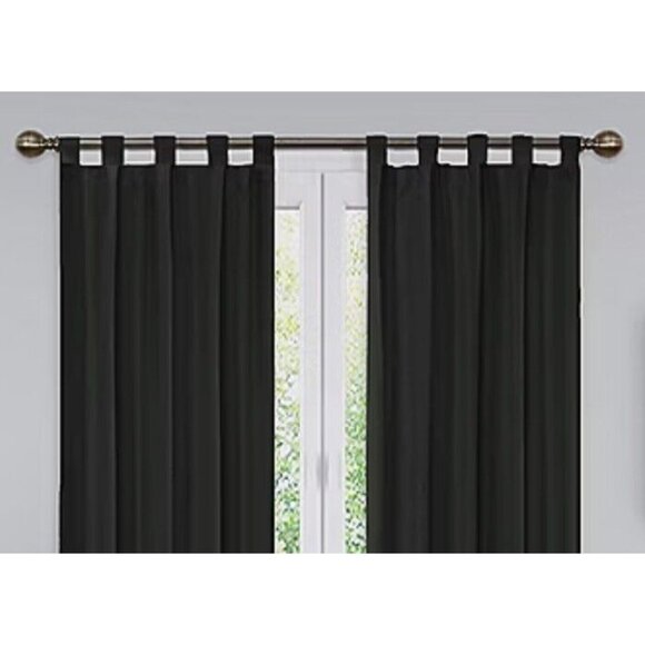 PAIRS TO GO Montana Modern Decorative Tab Top Window Curtains   2panels 60 X63in - Picture 8 of 8